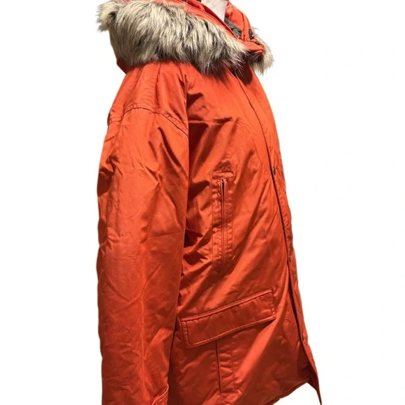London Fog Vibrant Orange Hooded Jacket - Picture 4 of 10